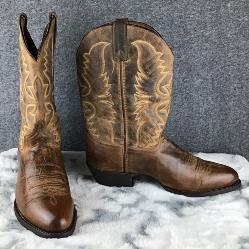 Laredo Men's Brown Leather Western Cowboy Boots Size 11.5 D‎